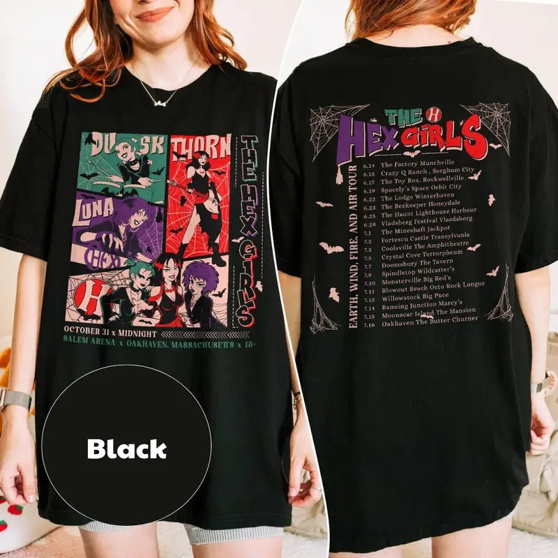 The Hex Girls Rock Band 2 Sided Shirt, The Hex Girls Tour Shirts, The Hex Girls Rock Band Music Tee, Halloween Shirt,...