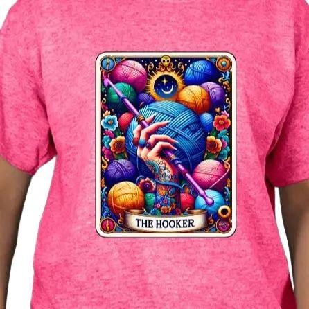 The Hooker Crochet T-shirt - Pink Crewneck Top with Unique Crochet Design for Women Hoodie, Sweatshirt | DripVista.com
