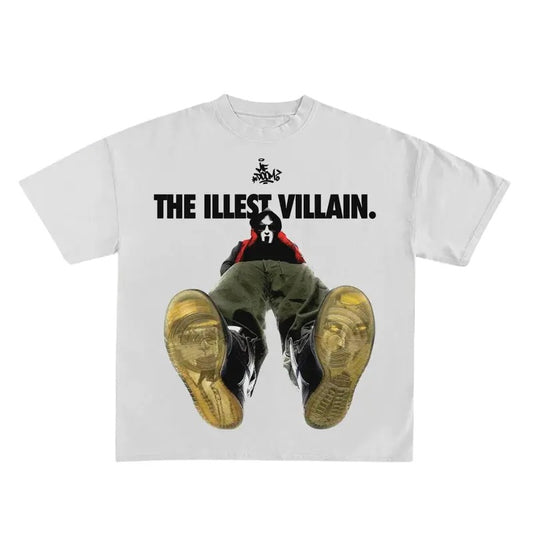 The Illest Villain Print Tshirt, The Illest Villain Shirt, The Illest Villain Merch, Gift For Him, Gift For Her, Crewneck Unisex Menswear Tops Underwear Streetwear T-Shirt Tropical Shortsleeve Round Neck