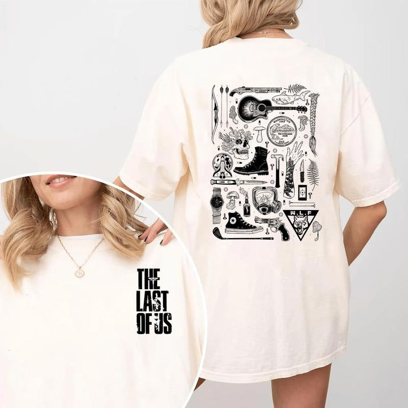 The Last Of Us 2-Sided Shirt, Ellie's Tattoo T-Shirt, Fan Apparel, Game Shirt, Joel and Ellie Tee Hoodie, Sweatshirt