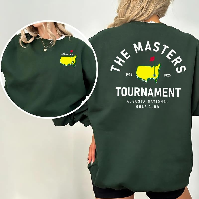 The Masters 2025 Tournament Sweatshirt, Golf Graphic Tee, Augusta National Vintage Style, Cotton Streetwear Top, Casual...