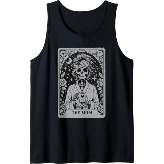 The Mom Tarot Card Funny Skeleton Mother Witchy Celestial Tank Top Made in USA