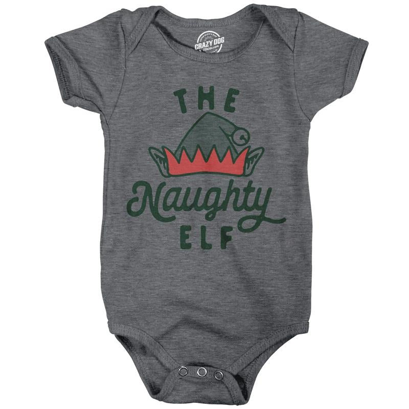 The Naughty Elf Baby Bodysuit Funny Bad Behavior Xmas Elves Joke Jumper For Infants Funny Baby Onesies Christmas Onesie...