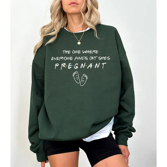 The One Where Everyone Finds Out She's Pregnant Sweatshirt, Pregnancy Announcement Sweatshirt, Baby Reveal, Baby Announcement, Maternity Clothes