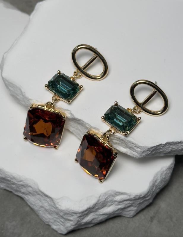 The Radiance Stone Drop Earrings for Female - Unique Design with Radiant Stones and Gold-Tone Hardware T-Shirts, Hoodie,...