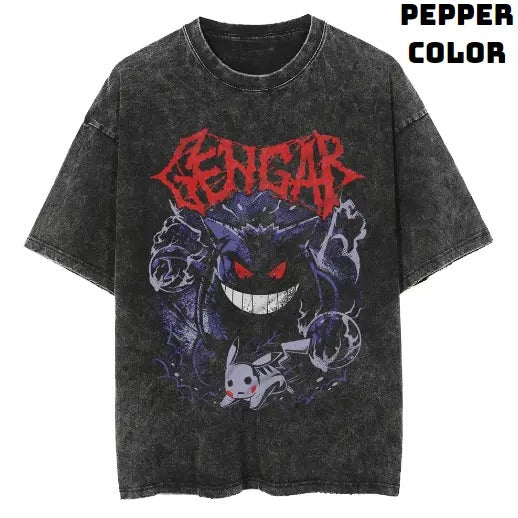 The Shadow Ghost Gengar Pokemon Vintage Tee, Gengar Shirt, Pokemon Shirt, Vintage Pokemon Anime T-shirt, Anime Manga Shirt, Funny Shirt, Vintage Graphic Tee, Unisex T-Shirt, Gift For Fan Pokemon, Crewneck Short Sleeve Shirt Top Menswear Streetwear