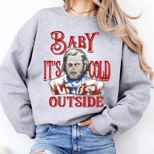 The Shining - Baby It's Cold Outside Christmas Sweatshirt | Unisex Christmas Sweatshirt Funny Christmas Sweater Horror Gift Horror Sweater