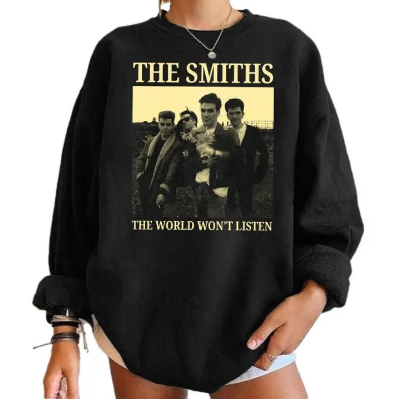 The Smiths The World Won't Listens Graphic Sweatshirt, The Smiths Crewneck, Fans Gift