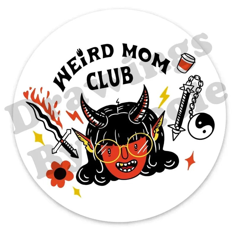 The Weird Mom Club Demon Girl Gamer Sticker, 3x3 inches T-Shirts, Hoodie, Sweatshirt | DripVista.com