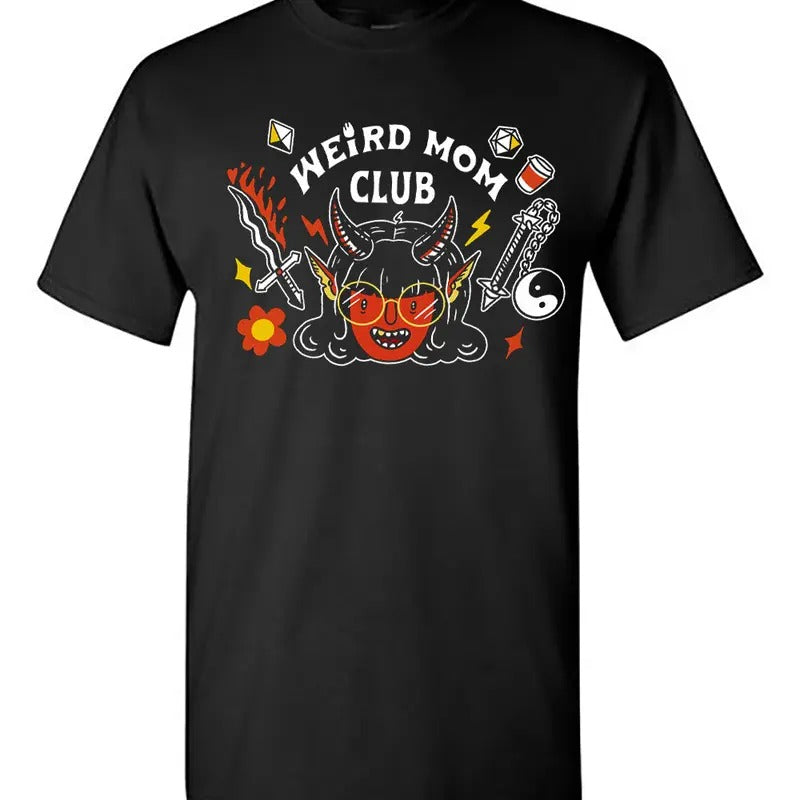 The Weird Mom Club Demon Hellfire Gaming Girl on Unisex black shirt Hoodie, Sweatshirt | DripVista.com