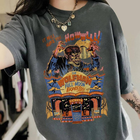 The Wolfman Express Shirt, Halloween Vintage Horror Tee style 02