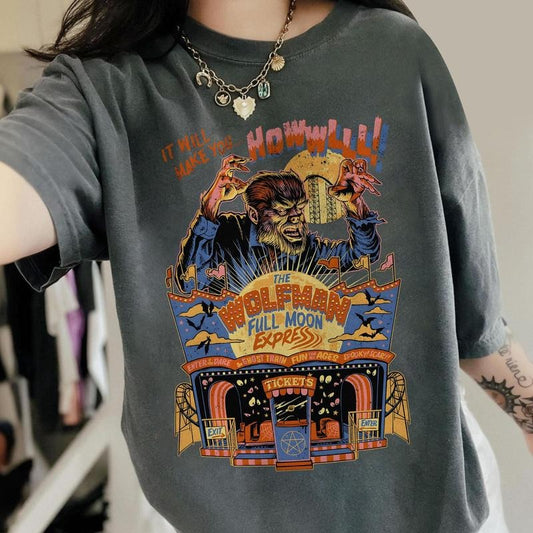 The Wolfman Express Shirt, Halloween Vintage Horror Tee