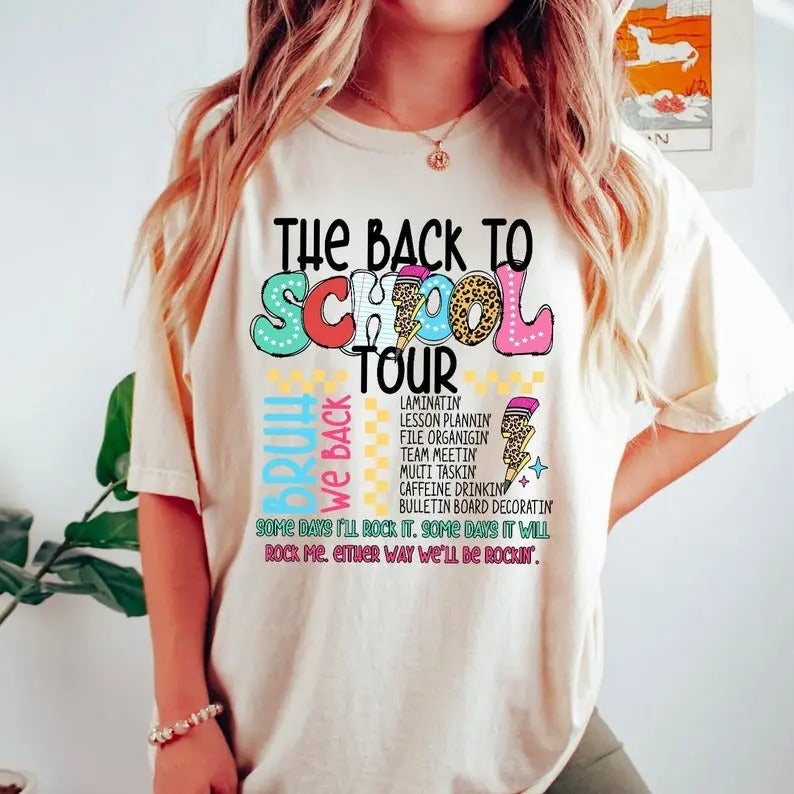 The back to school tour Shirt, Bruh we back Teacher Gift, First Day of School for Teachers, Back to school, school...