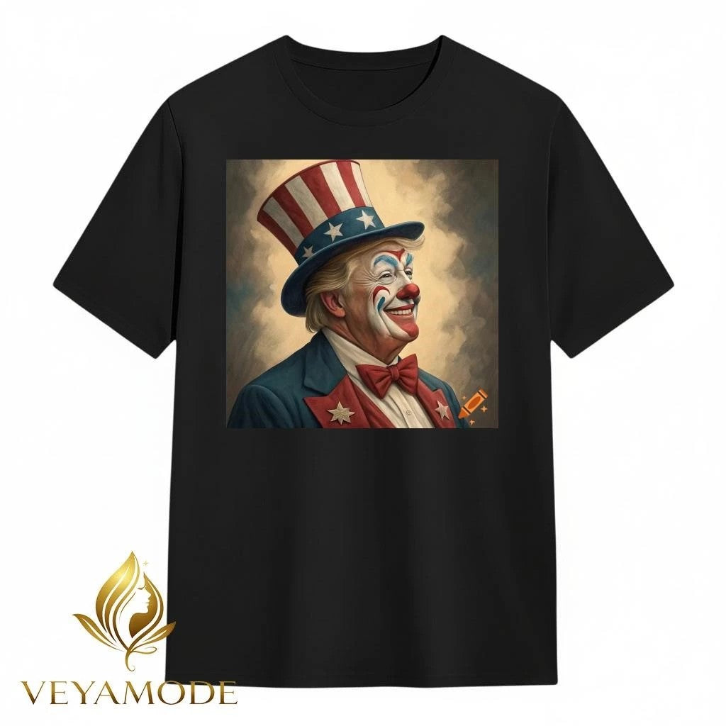 The clown Donald Trump is laughing tee