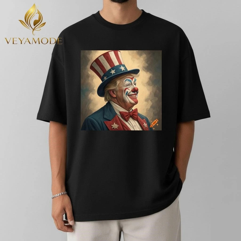 The clown Donald Trump is laughing tee