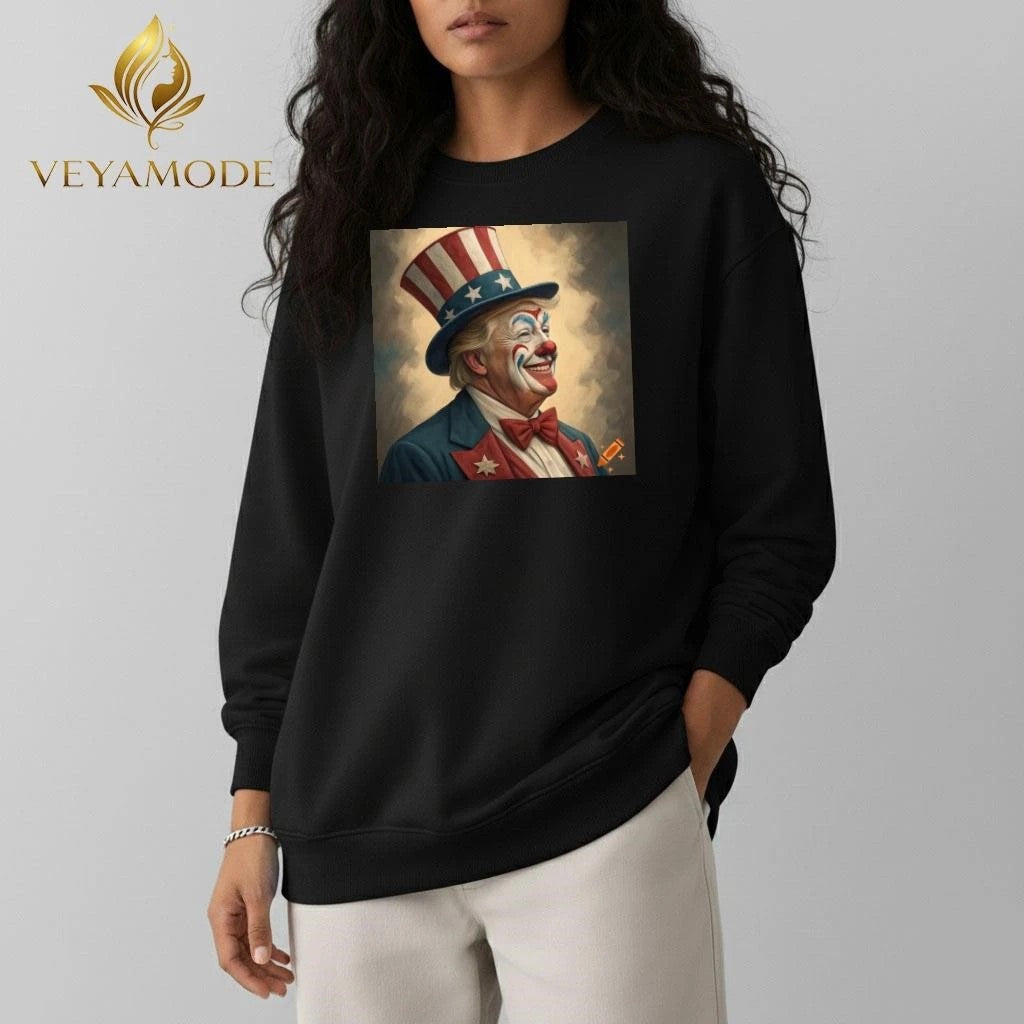 The clown Donald Trump is laughing tee