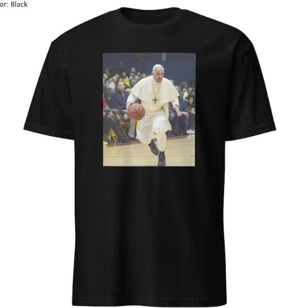 The pope basketbal tshirt, offensive dark humor, pope fracis basketballing dribbling Hoodie, Sweatshirt | DripVista.com