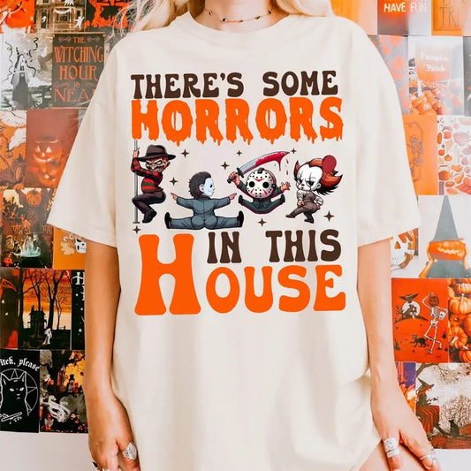 There's S0me Horrors In This House Shirt Four Horr0r Guys, Funny Horror Shirt, Halloween Shirt