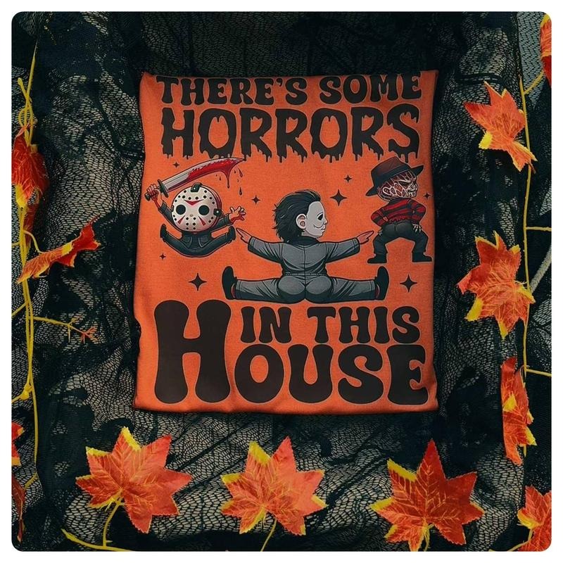 There's Some  s In This House Shirt Jason Voorhees Michael Myers Freddy Krueger Shirt Spooky Season Halloween Gift, Trendy Funny Halloween Pumpkin Shirt