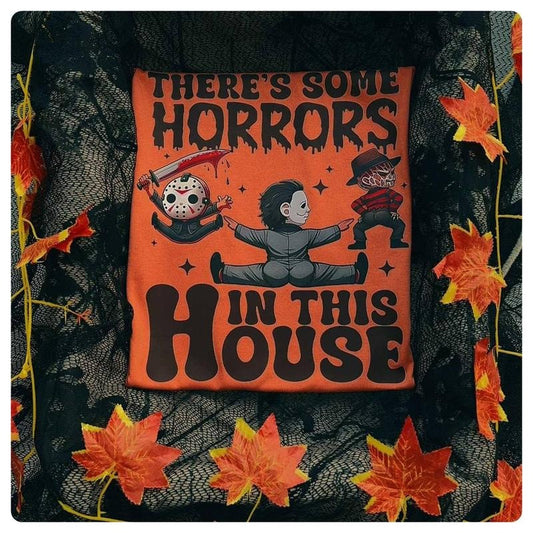 There's Some  s In This House Shirt Jason Voorhees Michael Myers Freddy Krueger Shirt Spooky Season Halloween Gift, Trendy Funny Halloween Pumpkin Shirt