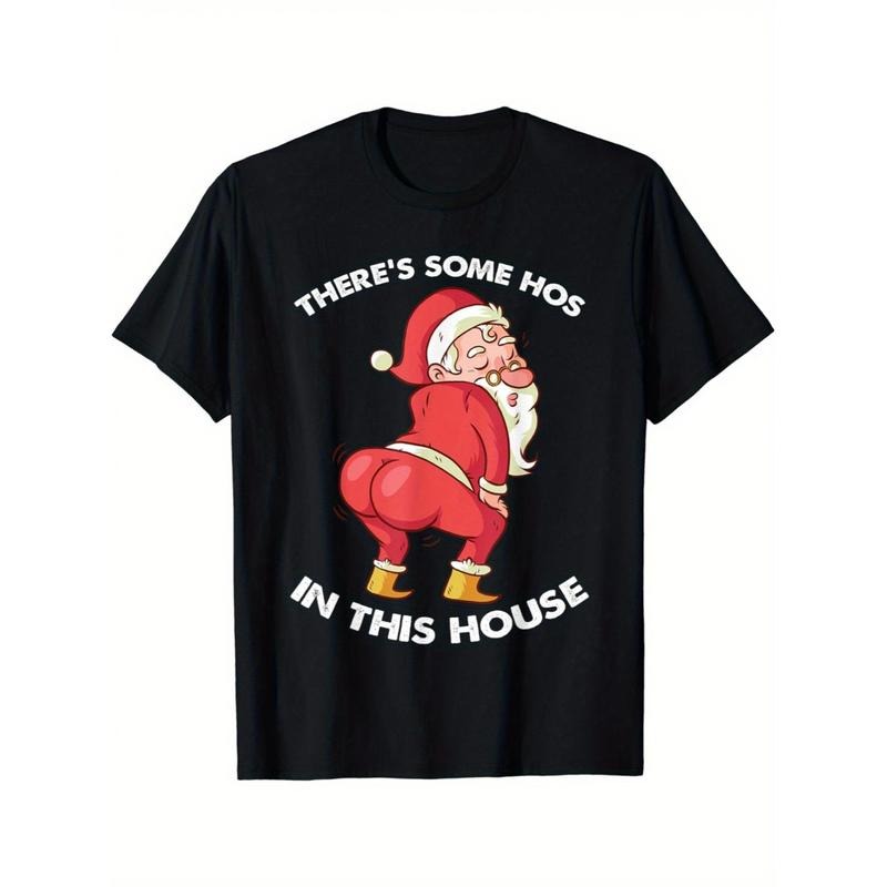 There's Some Hos In This House Funny Christmas Santa Claus T-Shirt made in usa Hoodie, Sweatshirt | DripVista.com