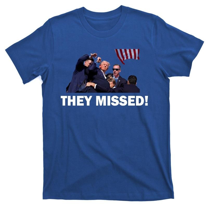 They Missed! Trump Got Shot Failed Assassination T-Shirt Hoodie, Sweatshirt | DripVista.com