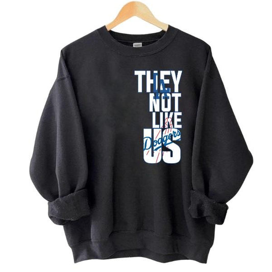 They Not Like Us LA Baseball Sweatshirt, LA Baseball Fan Crewneck, Unisex Game Day Apparel, Los Angeles Sports Team Gift, Casual Streetwear Supporter Top
