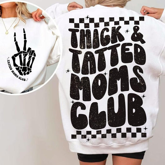 Thick And Tatted Moms Club Shirt Shirt, Trendy Moms Shirt, Trendy Shirt, Wavy Shirt, Moms Club Shirt