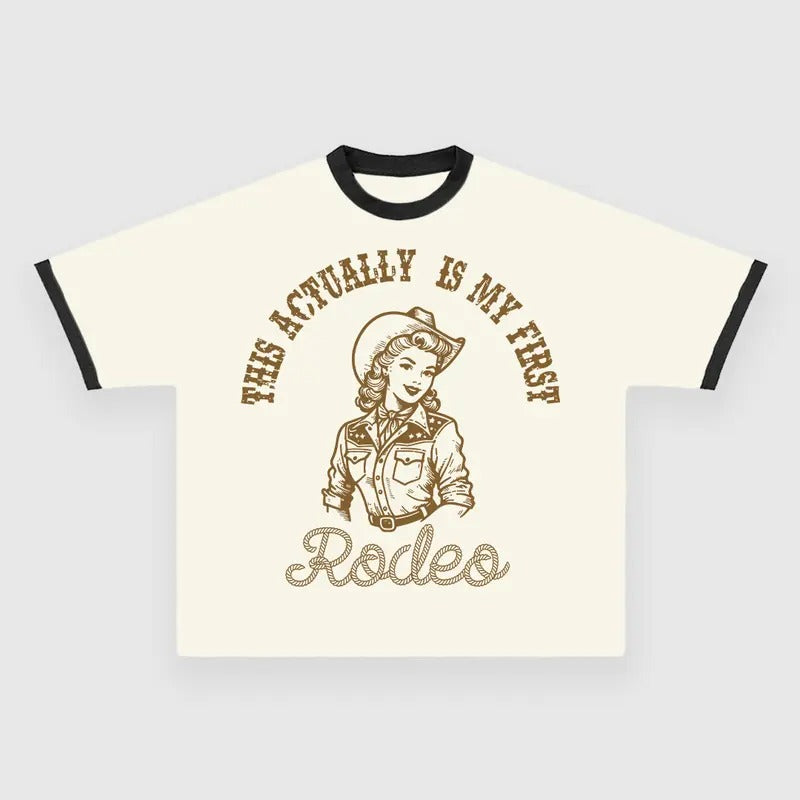 This Actually Is My First Rodeo CUSTOM PRINTED T-SHIRT Hoodie, Sweatshirt | DripVista.com