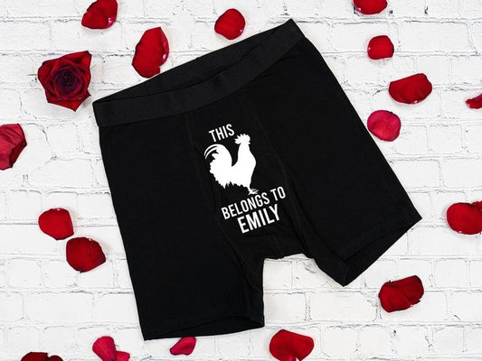 This Cockerel Belong To Underwear, Personalized Gift Men Underwear, Boyfriend Valentine's Day Gift Boxer, Husband Anniversary Gift, Funny Boxers, Gift For Him.