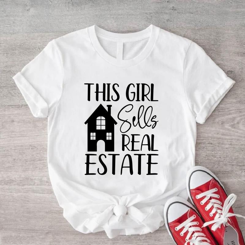 This Girl Sells Real Estate Shirt, Real Estate Agent T-Shirt, Realtor Girl Gift Tee, House Dealer Tee, Funny Broker Tee For Woman.