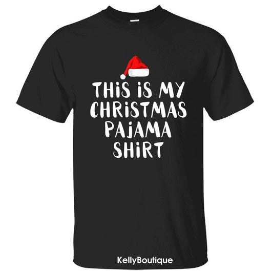 This Is My Christmas Pajama Shirt Funny Christmas T-Shirt, Trendy Christmas Season Graphic Design Unisex Cotton T-shirt for Women for Men Womenswear Menswear