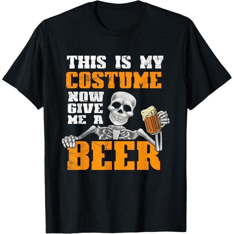 This Is My Costume Now Give Me A Beer Halloween Funny T-Shirt  made in us Hoodie, Sweatshirt | DripVista.com