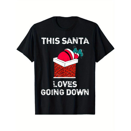 "This Santa Loves Going Down" Funny Christmas Short Sleeve T-Shirt made in usa Hoodie, Sweatshirt | DripVista.com