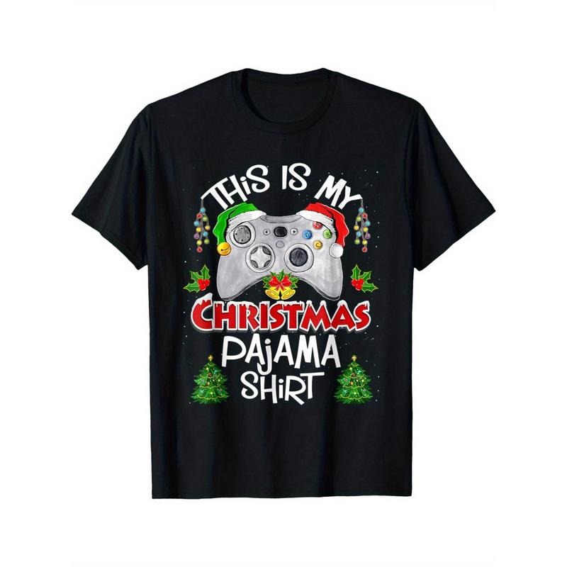 This is My Christmas Pajama Santa Hat Gamer Video Games T-Shirt made in usa Hoodie, Sweatshirt | DripVista.com