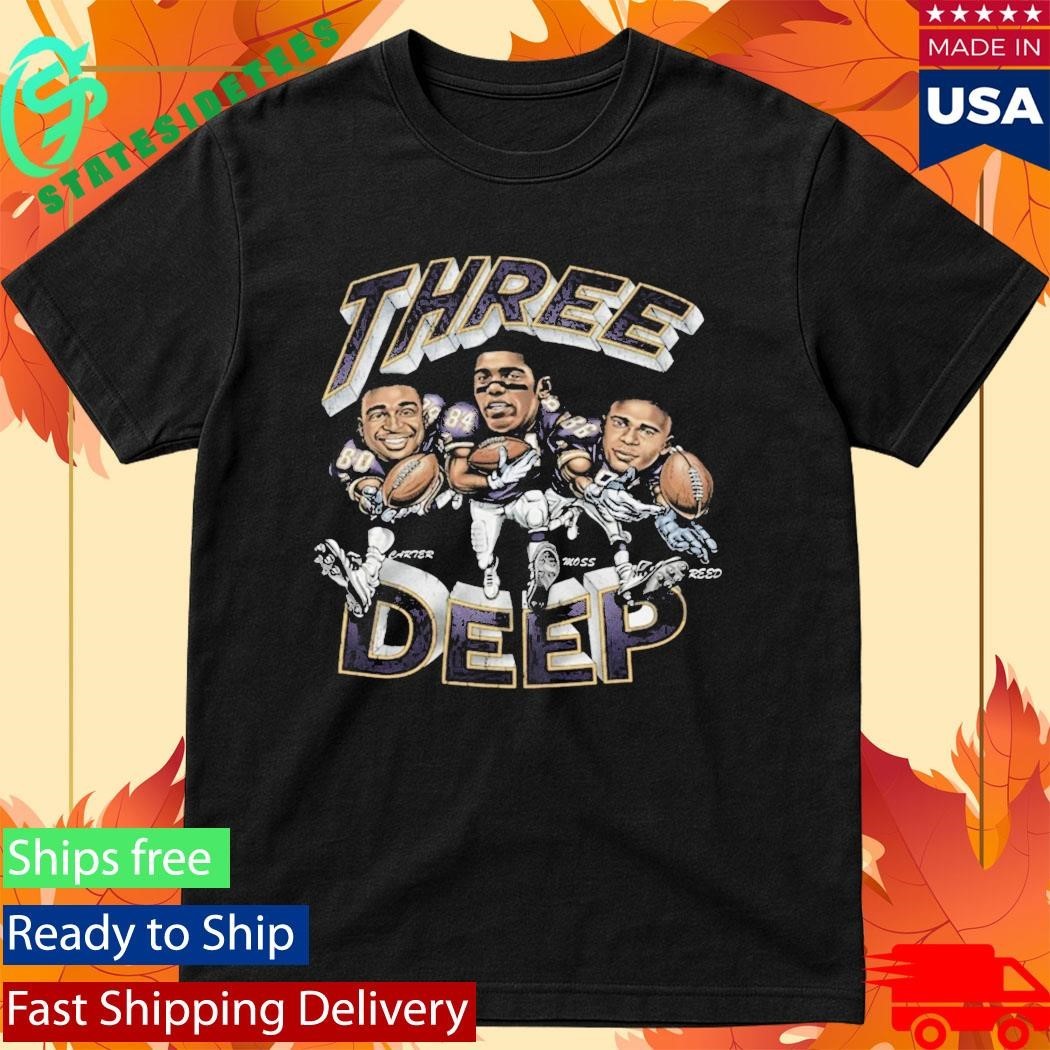 Three Deep Jake Reed Randy Moss Cris Carter Shirt