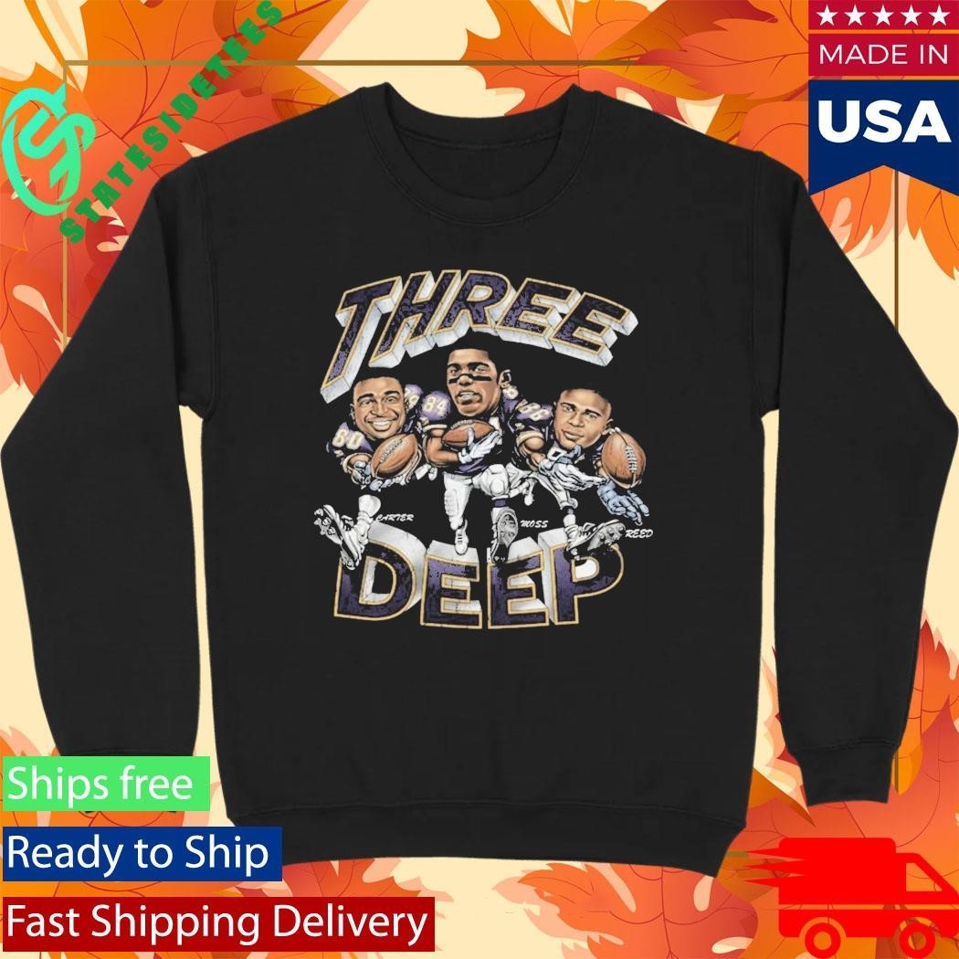 Three Deep Jake Reed Randy Moss Cris Carter Shirt