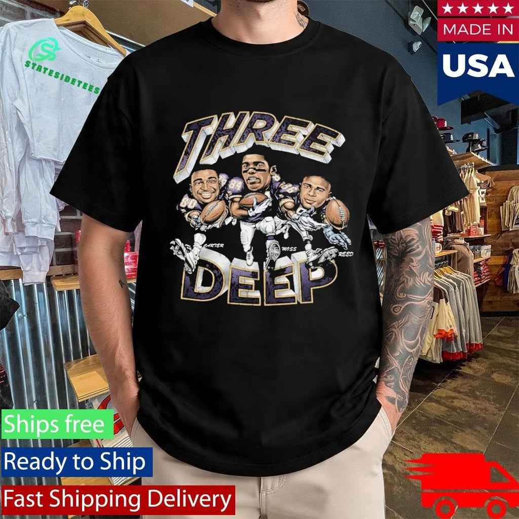 Three Deep Jake Reed Randy Moss Cris Carter Shirt