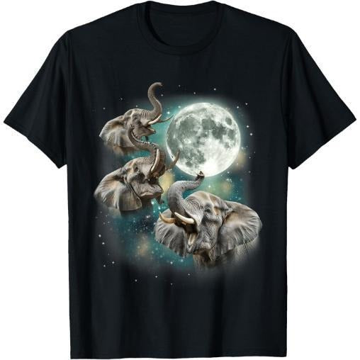 Three Elephant Moon | Funny 3 Elephants Howling Parody Meme T-Shirt Made in USA Hoodie, Sweatshirt | DripVista.com