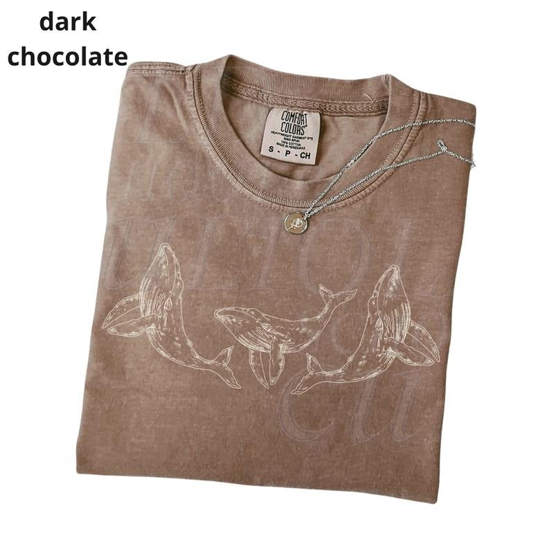 Three Whales Vintage 90s Tshirt, Retro Y2k Whale Lovers Shirt, Ocean Shirt, Sea Animals Nature Shirt, Ocean Lovers...
