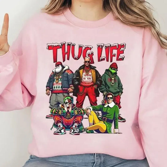 Thug Life Christmas Shirt, Christmas Tee, Christmas Movie Tee, Christmas Friends Shirt, Christmas Character Movies Thug Life, Meey Christmas
