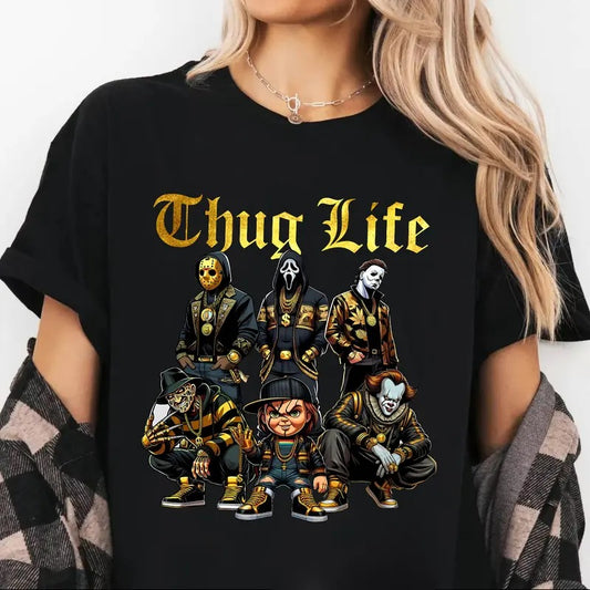 Thug Life Gold shirt, Horror Movie shirt, scary movie Halloween shirt, serial killer Halloween, Halloween Shirt Design shirt