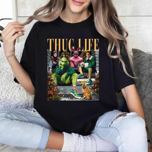 Thug Life Grinh Sweatshirt, Grinhmas Season Christmas Friends Sweatshirt, Thug Life Christmas Movie Sweater, Christmas Gifts, Ugly Sweater