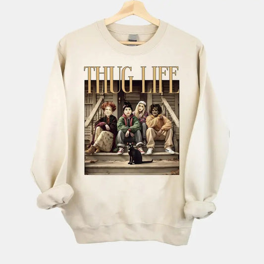 Thug Life Halloween Bad Witches Shirt, Retro Witches Movie Shirt, Retro Halloween Character T Shirt, Halloween Sanderson Sisters Gift