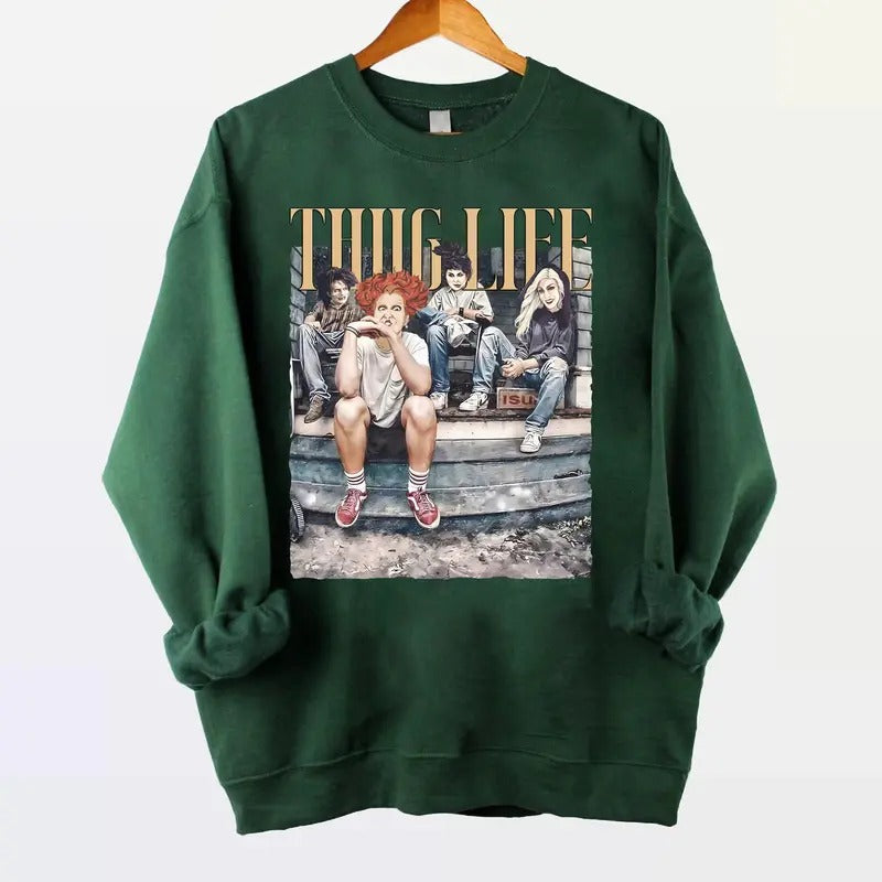 Thug Life Halloween Bad Witches Shirt, Retro Witches Movie Shirt, Retro Halloween Character T Shirt, Halloween Sanderson Sisters Gift style 03