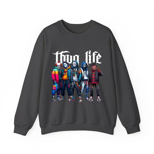 Thug Life Halloween Sweatshirt, Horror Halloween Shirt , Horror Movie Sweatshirt, Halloween Sweatshirt, Halloween Shirt, Unisex Classic Cotton Tee with Graphic Print in All Sizes, For Men, For Women