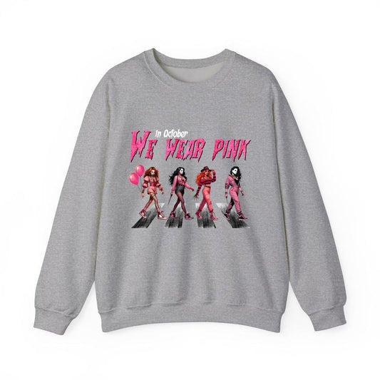 Thug Life Horror Movie Characters T-Shirt, In October We Wear Pink Horror Shirt, Halloween Girls Horror Shirt, Sweatshirt Oversize for Men, Women