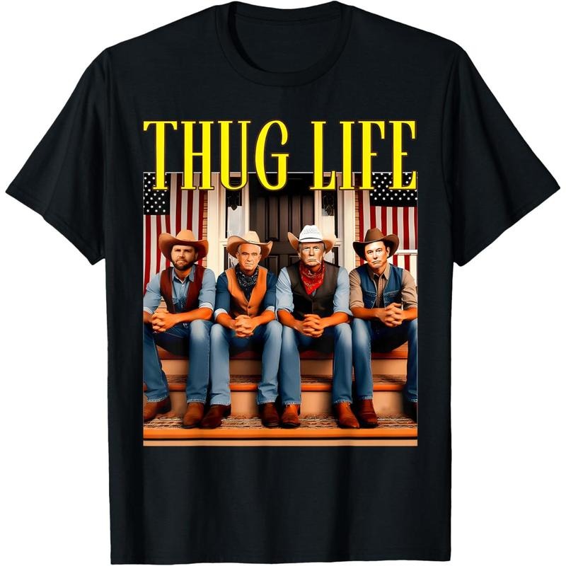 Thug Life Trump Vance Kennedy Elon T-Shirt made in usa