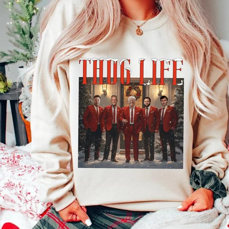 Thug Life Trumpp Unisex T-shirt Sweatshirt Hoodie, Vote Trumpp 2024 Shirt, Funny Graphic Tee, Political Tee | DripVista.com
