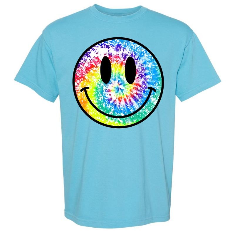 Tie-Dye Happy Face Comfort Colors T-Shirt 'NLB' Hoodie, Sweatshirt | DripVista.com